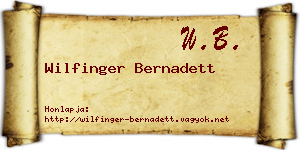Wilfinger Bernadett névjegykártya