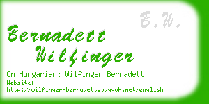 bernadett wilfinger business card